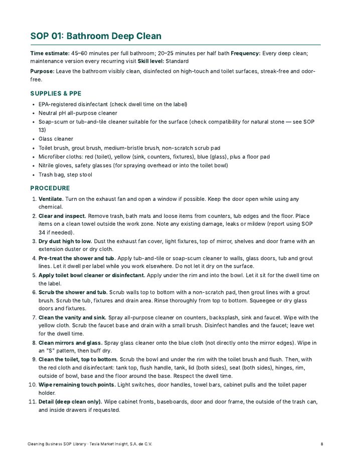 Sample SOP page